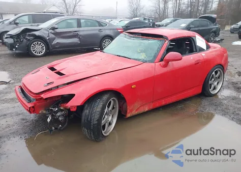 2000 Honda S2000 z USA, uszkodzony, nr VIN JHMAP1147YT003736